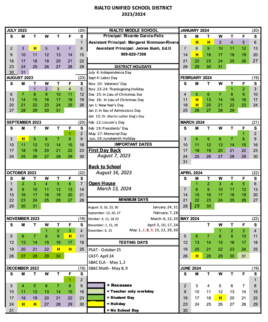 RMS Calendar